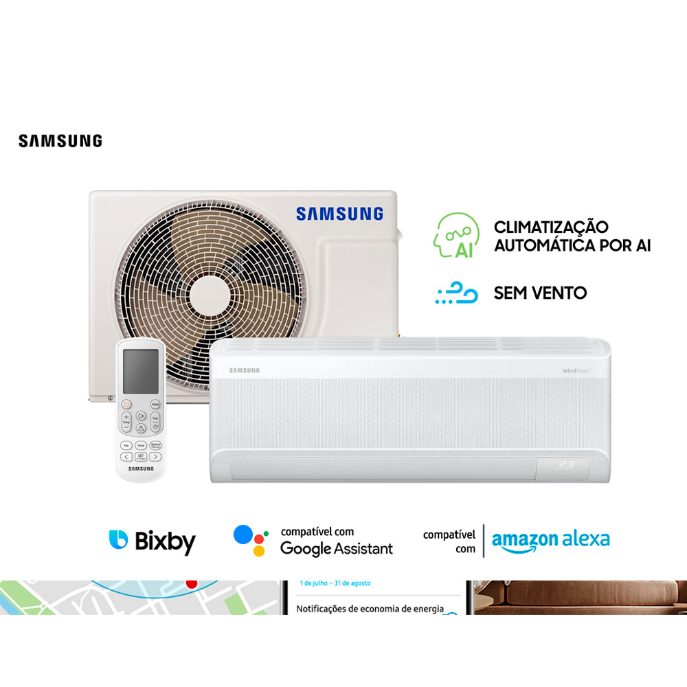 Ar Condicionado Split Hi-Wall Inverter Wi-Fi Samsung WindFree AI 12.000 Btu/h Quente/Frio 220V | AR12DXFAAWKNAZ