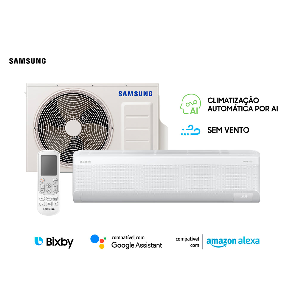 Ar Condicionado Split Hi-Wall Inverter Wi-Fi Samsung WindFree AI 18.000 Btu/h Frio 220V | AR18DYFAAWKNAZ