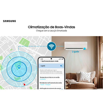 Ar Condicionado Split Hi-Wall Inverter Wi-Fi Samsung WindFree AI 12.000 Btu/h Quente/Frio 220V | AR12DXFAAWKNAZ