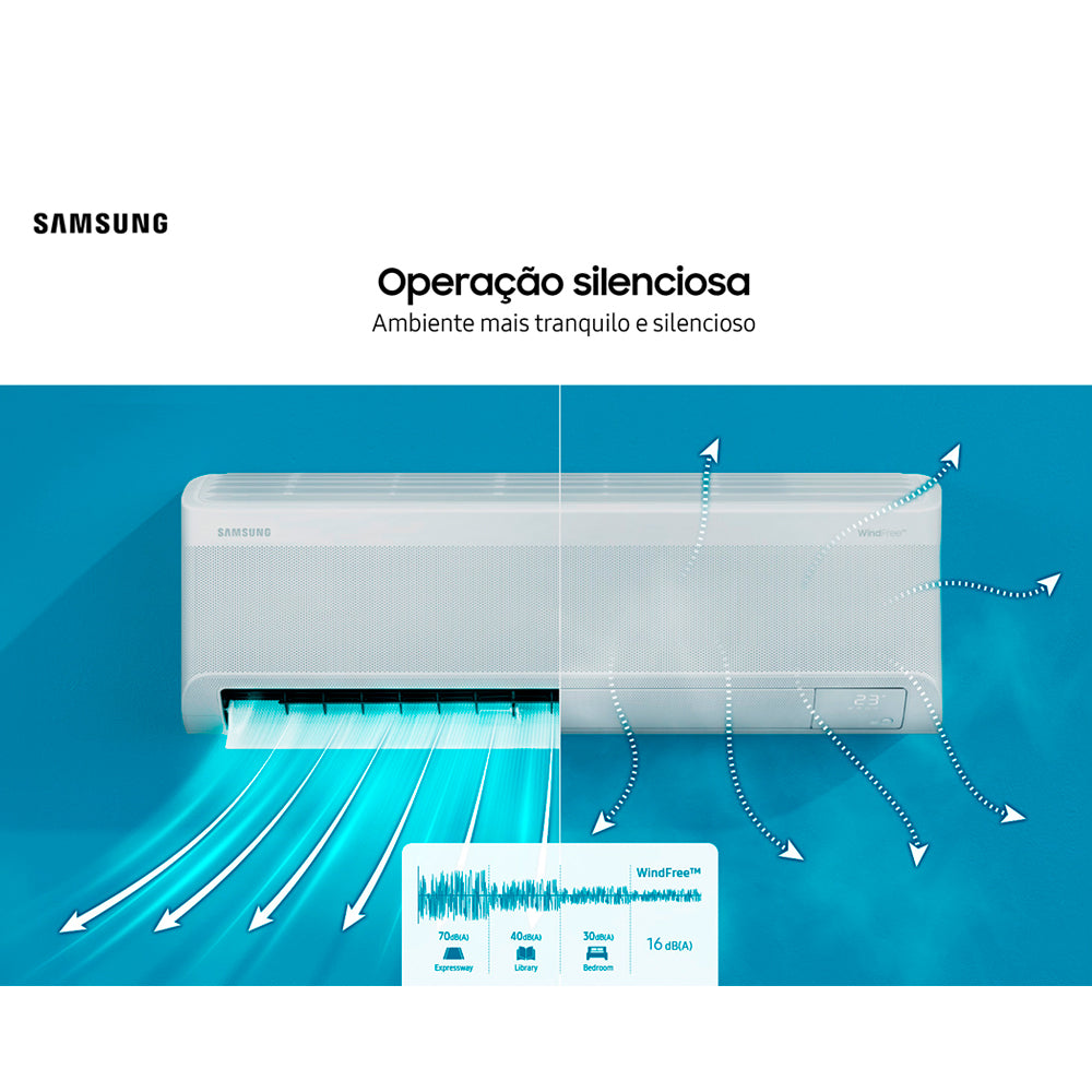 Ar Condicionado Split Hi-Wall Inverter Wi-Fi Samsung WindFree AI 12.000 Btu/h Quente/Frio 220V | AR12DXFAAWKNAZ