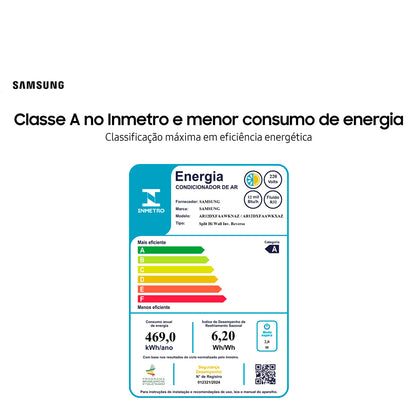 Ar Condicionado Split Hi-Wall Inverter Wi-Fi Samsung WindFree AI 12.000 Btu/h Quente/Frio 220V | AR12DXFAAWKNAZ