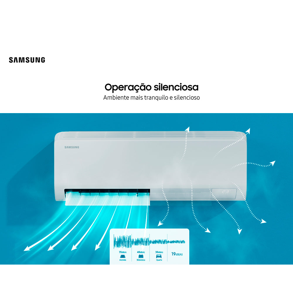 Ar Condicionado Split Hi-Wall Samsung Digital Inverter Ultra AI 24.000 Btu/h Frio 220V | AR24DYFZAWK/AZ