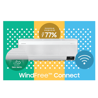 Ar Condicionado Split Hi Wall Samsung WindFree Connect Inverter 12.000 BTU/h Quente/Frio 220v