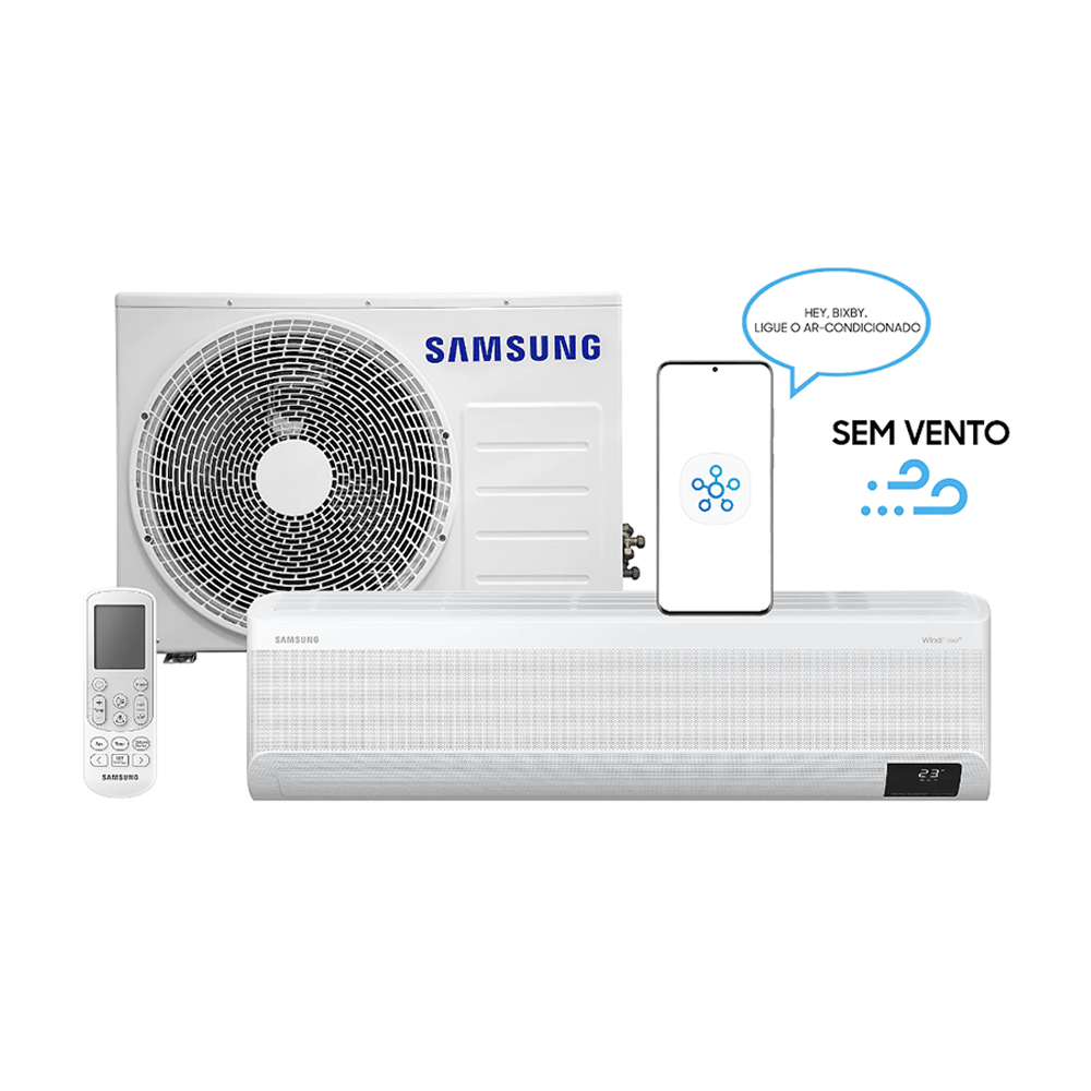 Ar Condicionado Split Hi Wall Samsung WindFree Connect Inverter 22.000 BTU/h Quente/Frio 220v