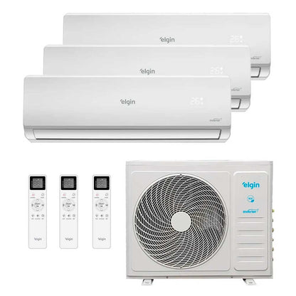 Ar Condicionado Multi-Split Elgin Total Inverter Plus Wi-Fi 27.000 BTU (2x 9.000 + 1x 12.000) Quente/Frio 220v