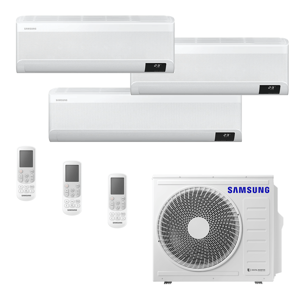 Ar Condicionado Multi-Split Samsung Wind Free Inverter 24.000 BTU (1x 9.000 e 1x 12.000 e 1x 18.000) Quente/Frio 220v