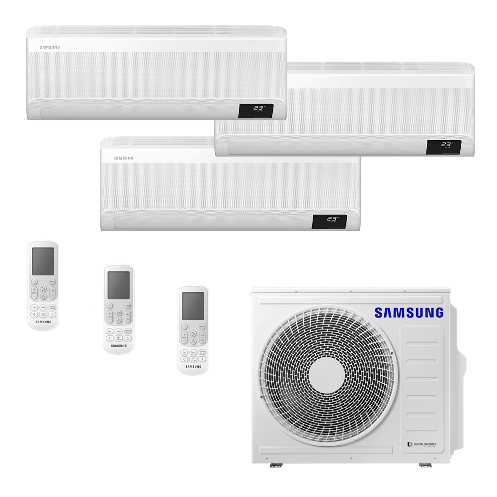 Ar Condicionado Multi-Split Samsung Wind Free Inverter 24.000 BTU (2x 12.000 e 1x 9.000) Quente/Frio 220v
