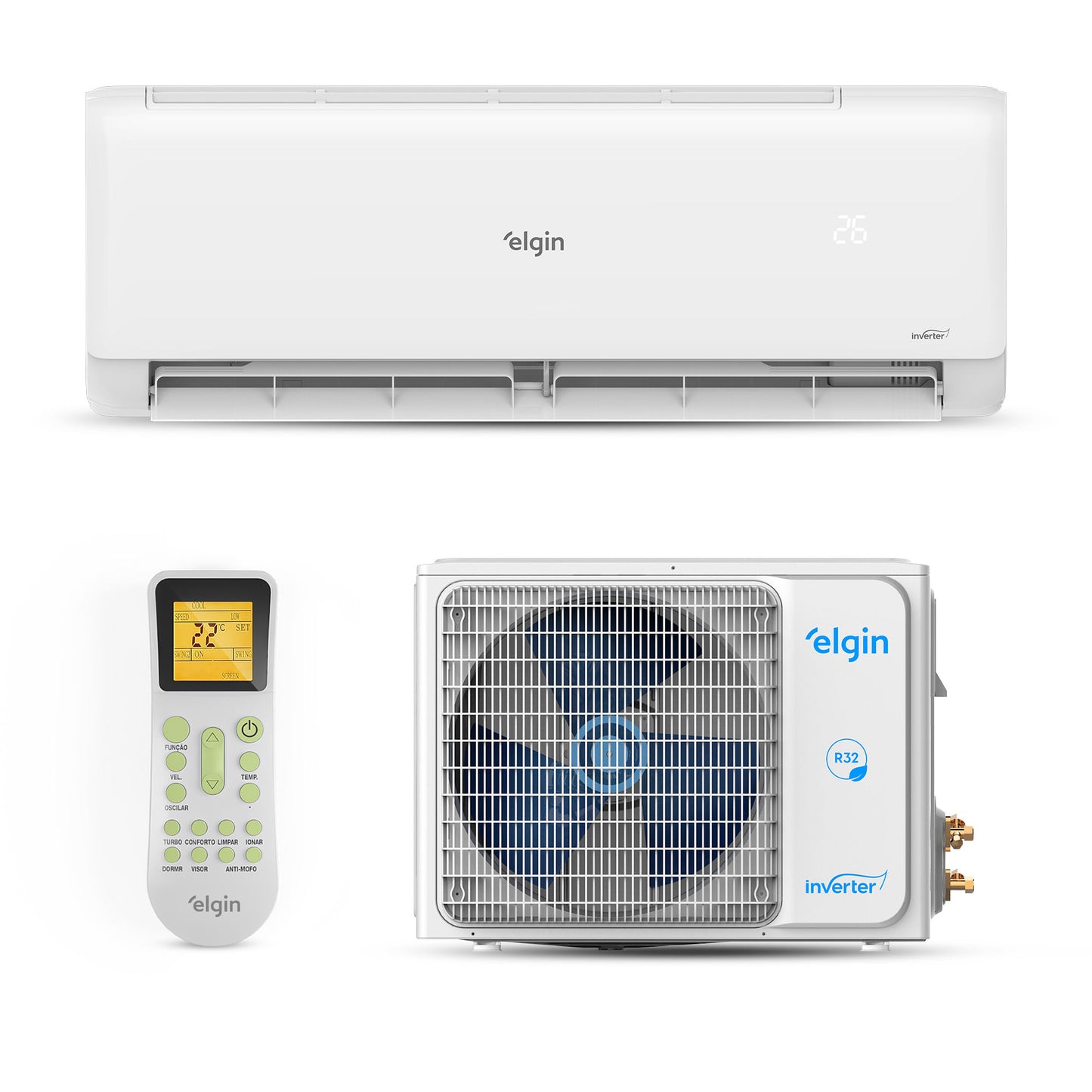 Ar Condicionado Split Hi Wall Inverter Elgin Eco II 30.000 BTU/h Frio 220v Wi-Fi