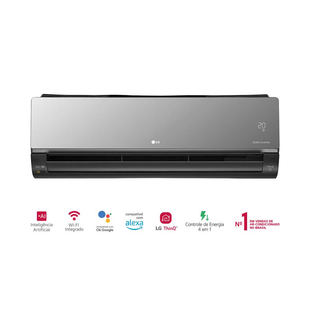 Ar Condicionado Split Hi Wall LG Dual Inverter Voice Artcool +AI 12.000 BTU/h Quente/Frio 220v