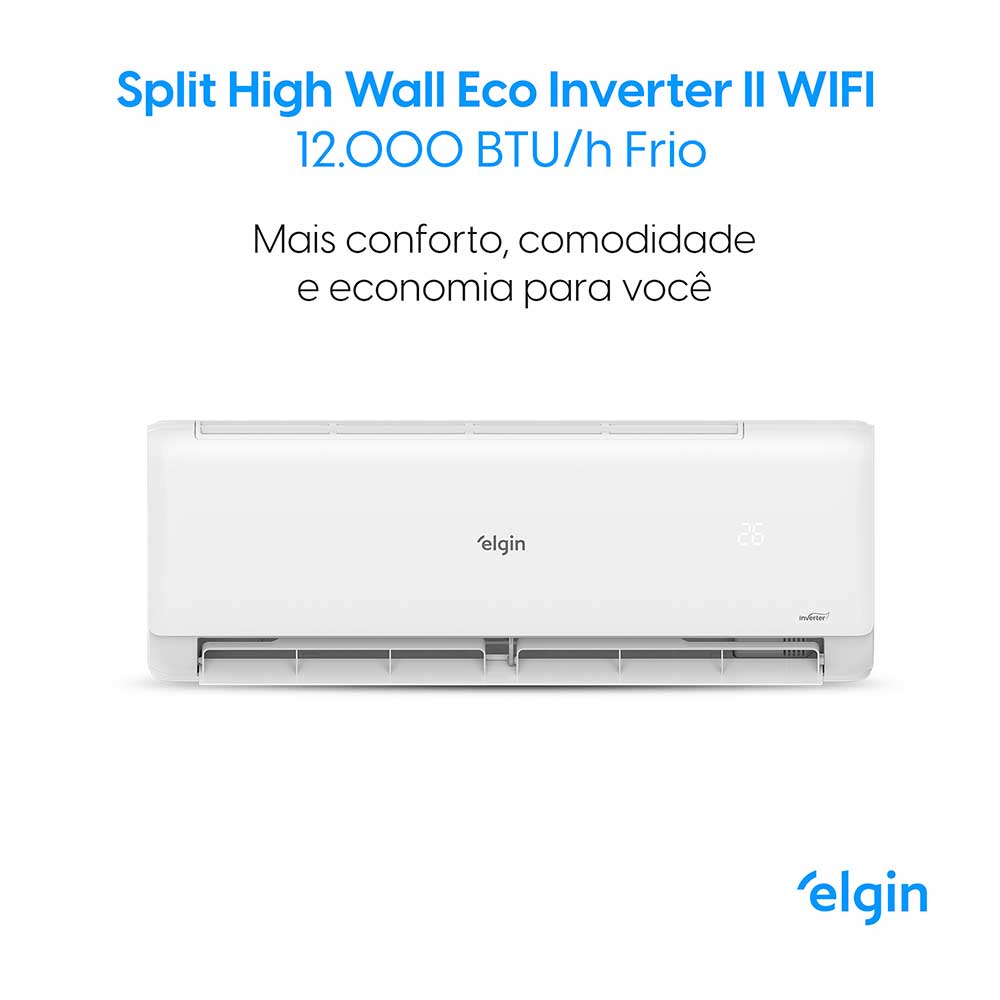 Ar Condicionado Split Hi Wall Inverter Elgin Eco II 12.000 BTU/h Frio 220v Wi-Fi