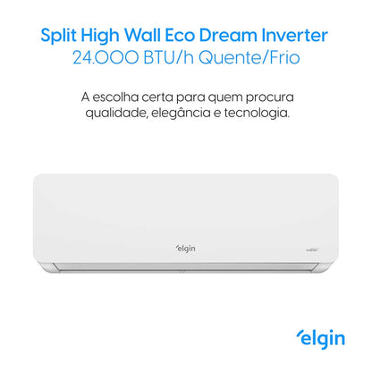 Ar Condicionado Split Hi Wall Inverter Elgin Eco Dream Wi-Fi 24.000 BTU/h Quente/Frio 220v