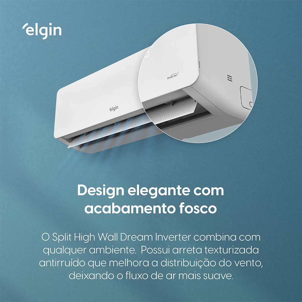 Ar Condicionado Split Hi Wall Inverter Elgin Eco Dream Wi-Fi 12.000 BTU/h Quente/Frio 220v